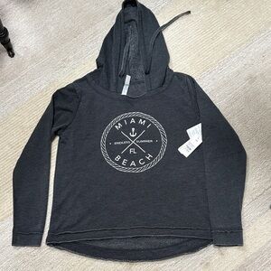 Women's US Apparel Charcoal Gray Graphic Hoodie - Miami Beach